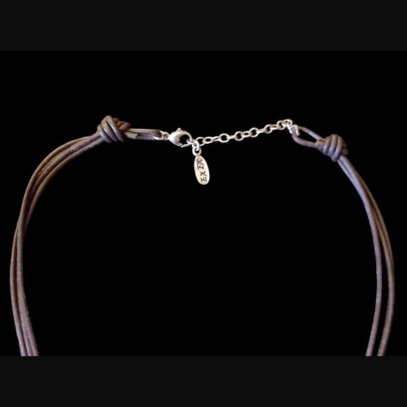 Exex Claudia Agudelo Sterling Silver Turquoise Triple Strand Leather Necklace - Picture 5 of 8